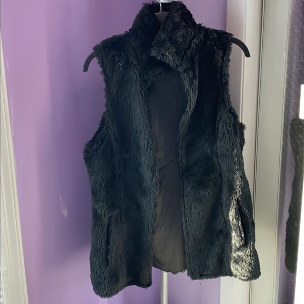 Black fur vest